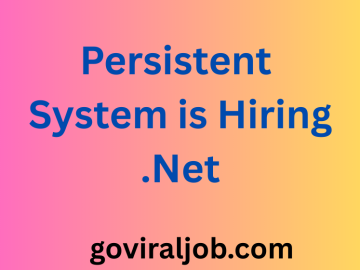 Persistent System is Hiring .Net
